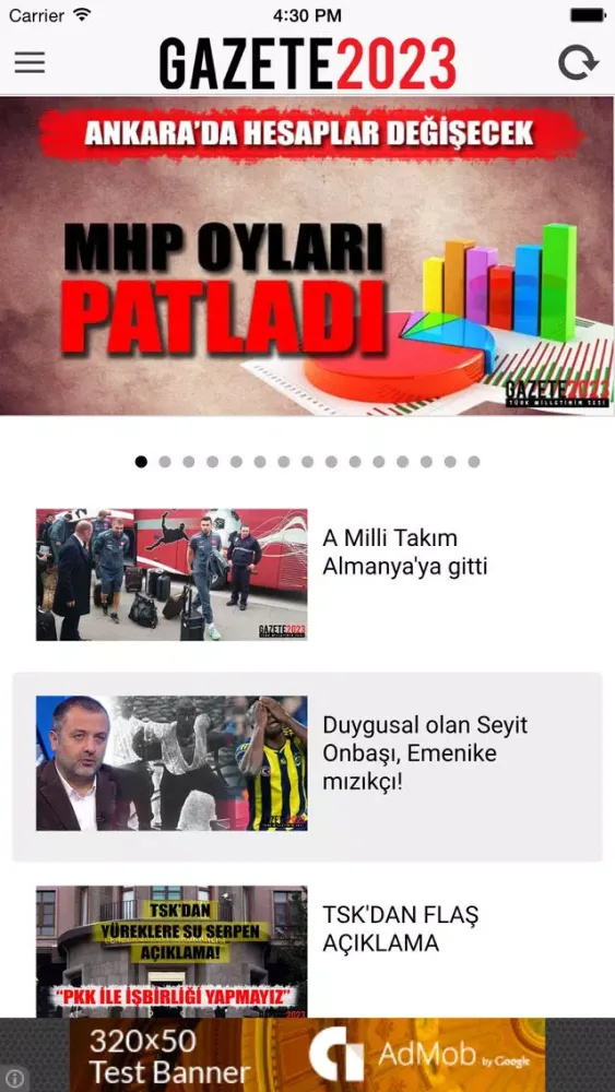 Screenshot di Gazete2023