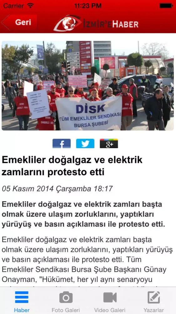 Скриншоты İzmir'e Haber