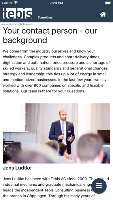 Ảnh chụp màn hình của Tebis Consulting
