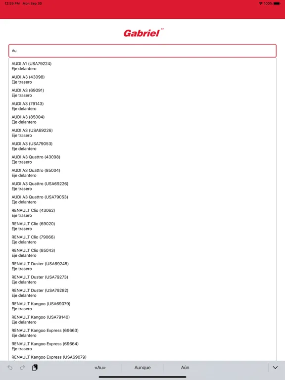 Gabriel Autopartes iPad  স্ক্রিনশট