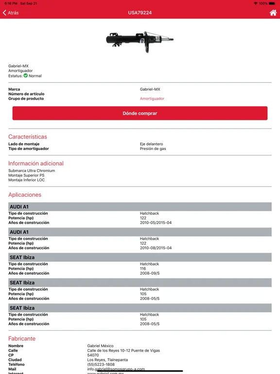 Gabriel Autopartes iPad  স্ক্রিনশট