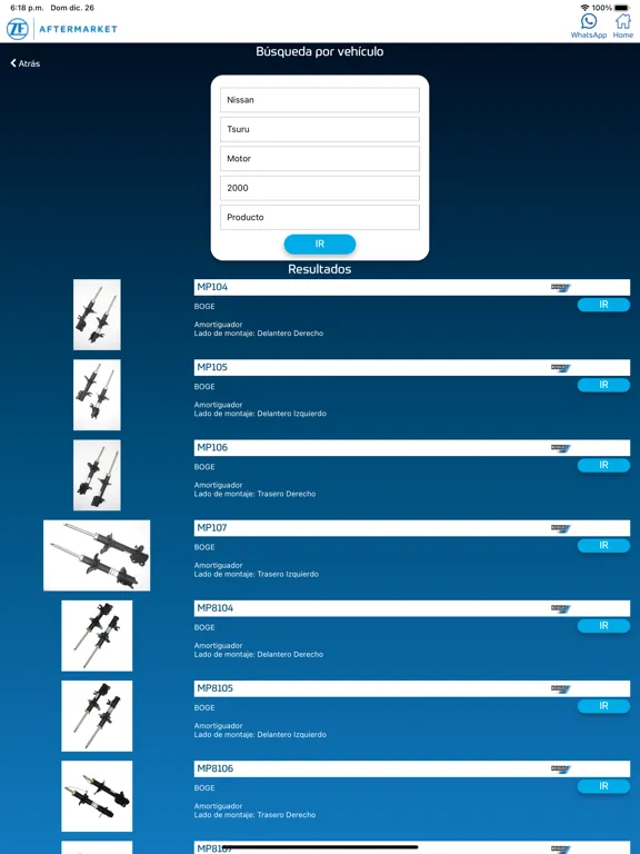 ZF México Catálogo Autopartes iPad  Screenshots