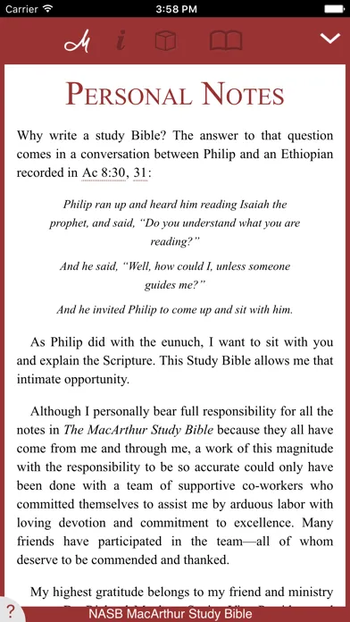 Ảnh chụp màn hình của NASB MacArthur Study Bible