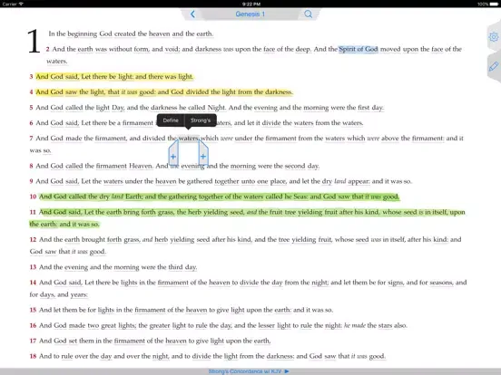 Capturas de tela do Strong's Concordance with KJV iPad 