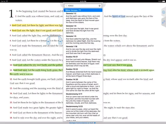 Capturas de tela do Strong's Concordance with KJV iPad 