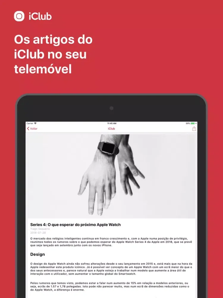 Zrzuty ekranu iClub iPad 