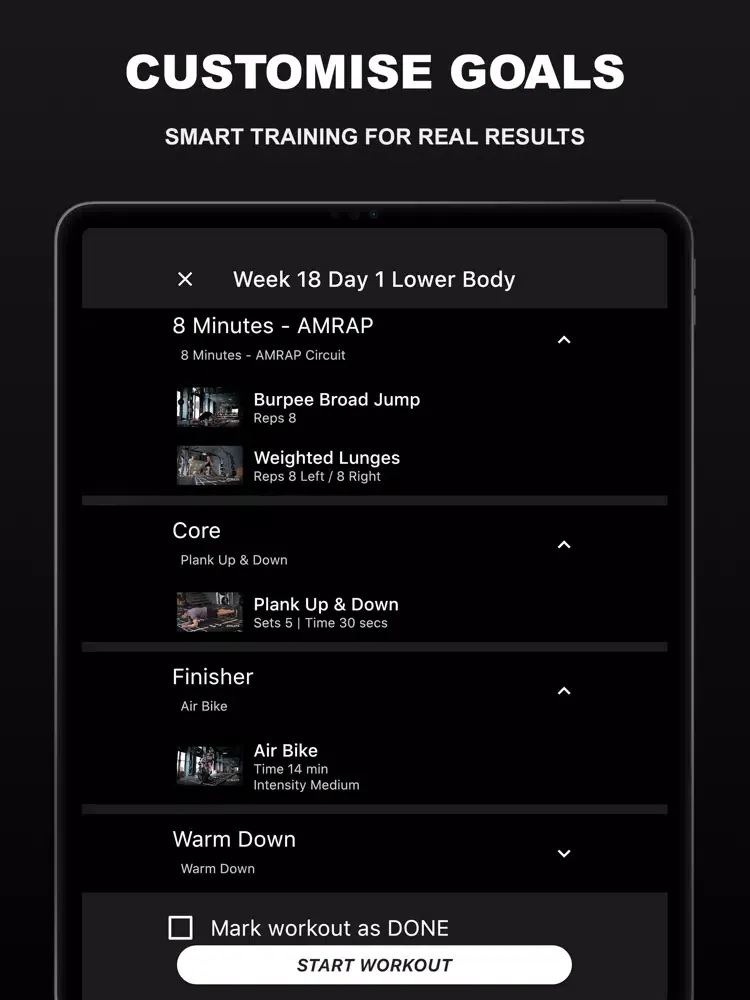 Tangkapan layar ATHLETE.CO MMA Workout Program iPad 