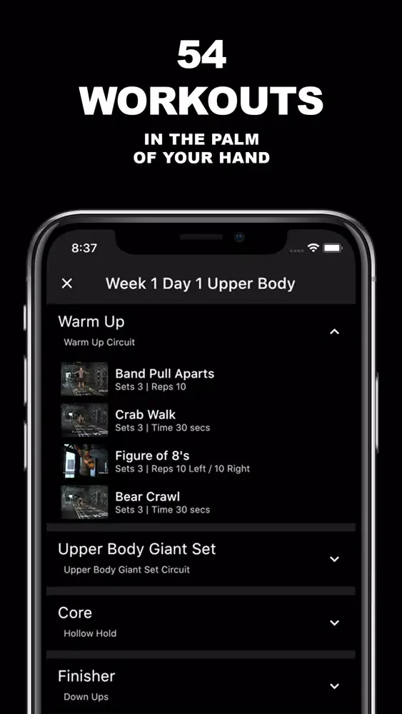 Tangkapan layar ATHLETE.CO MMA Workout Program