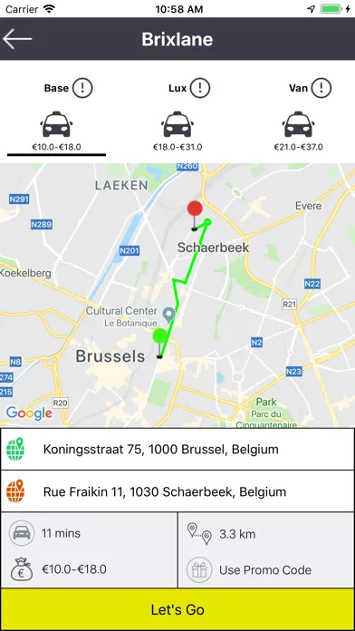 Brixlane Passenger App स्क्रीनशॉट