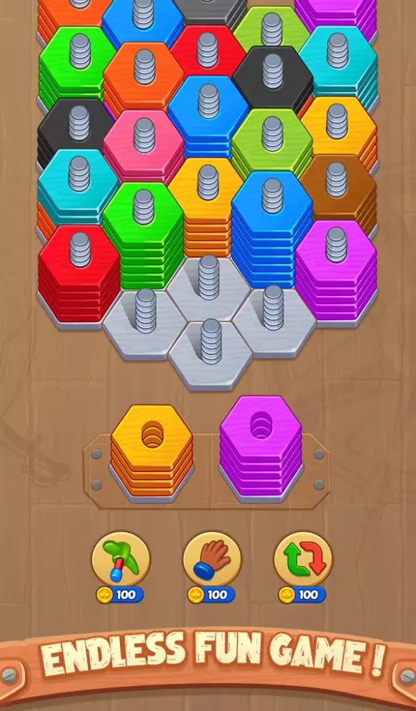 Capturas de pantalla de Wood Nuts Sort - Screws Puzzle