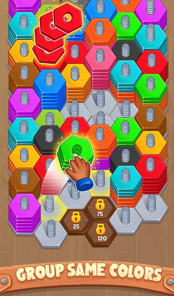 Capturas de pantalla de Wood Nuts Sort - Screws Puzzle