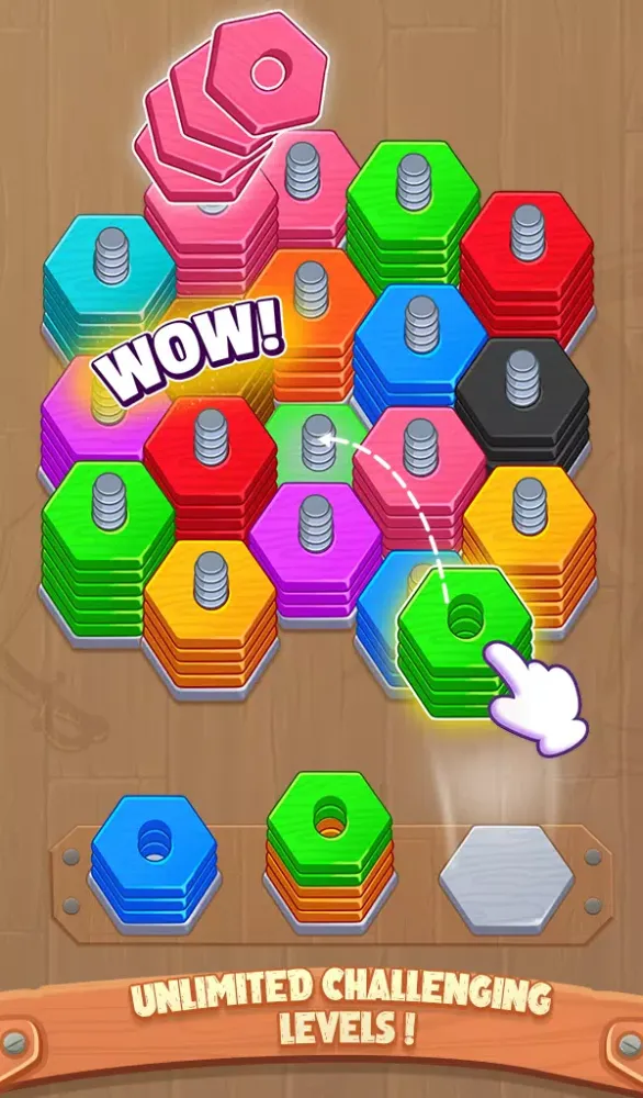 Capturas de pantalla de Wood Nuts Sort - Screws Puzzle