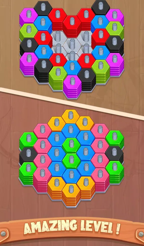 Capturas de pantalla de Wood Nuts Sort - Screws Puzzle