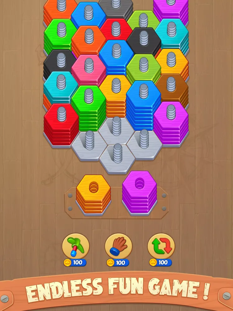 Capturas de pantalla de Wood Nuts Sort - Screws Puzzle