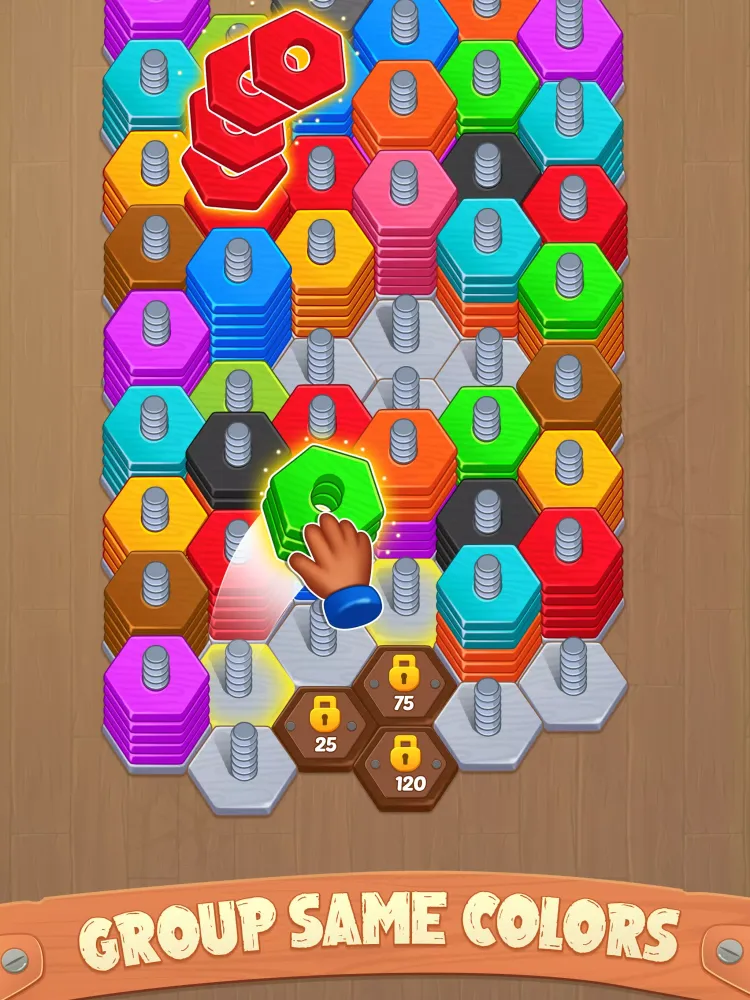 Capturas de pantalla de Wood Nuts Sort - Screws Puzzle