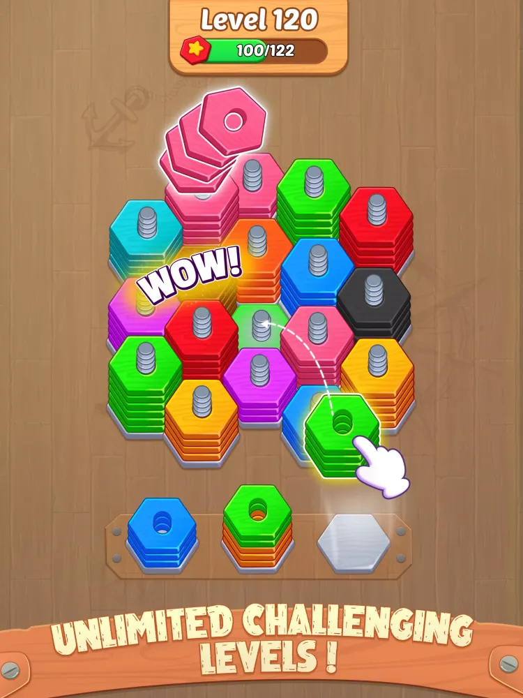 Capturas de pantalla de Wood Nuts Sort - Screws Puzzle