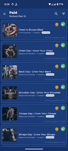 FitOlympia Pro - Gym Workouts Screenshots
