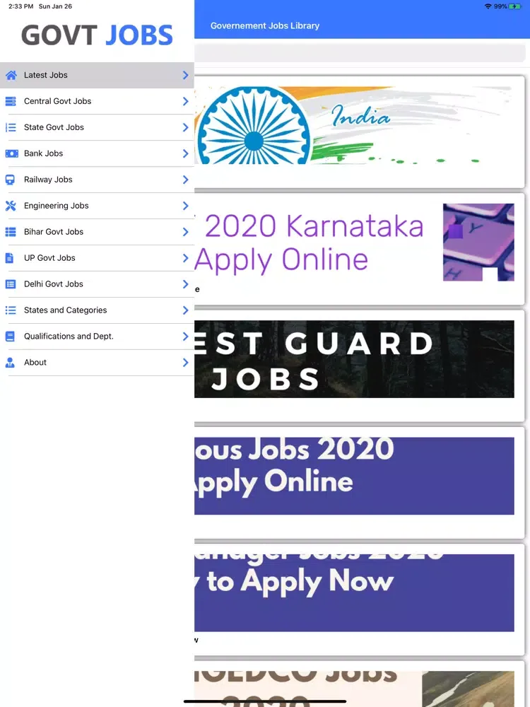 Zrzuty ekranu Government Jobs Library iPad 