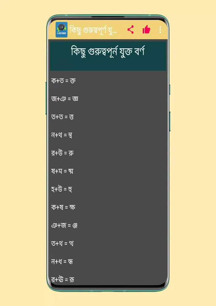 Capturas de pantalla de বাংলা যুক্তবর্ণ দিয়ে শব্দ গঠন