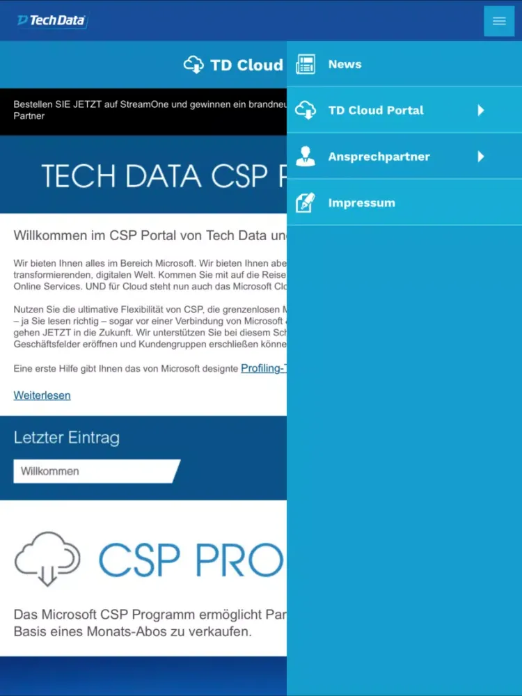 Tangkapan skrin Tech Data Microsoft News app iPad 