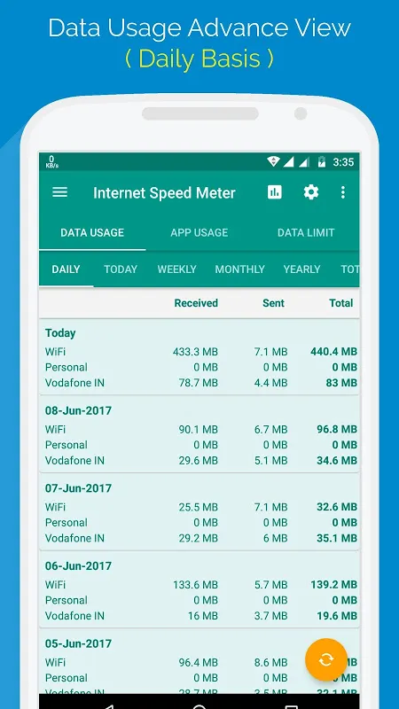 Captures d'écran de Internet Speed Meter