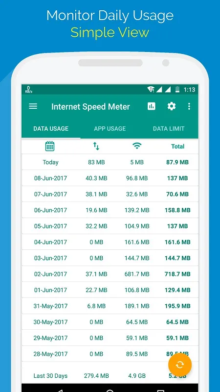 Captures d'écran de Internet Speed Meter