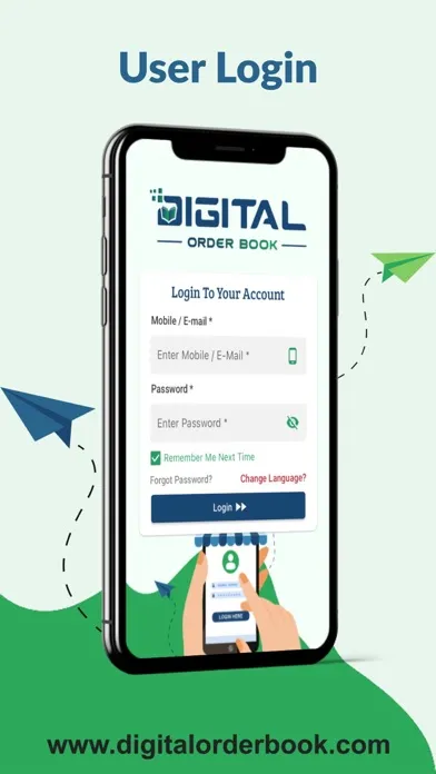 Capturas de tela do Digital Order Book