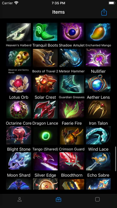 ภาพหน้าจอของ Armory for DOTA 2