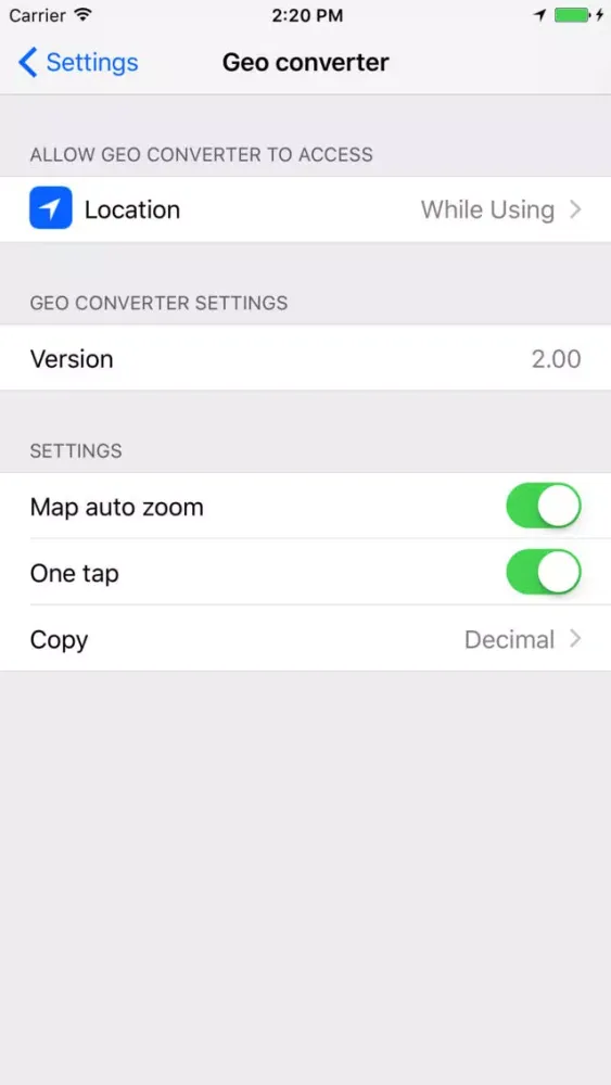 Tangkapan skrin Geo converter HD lite