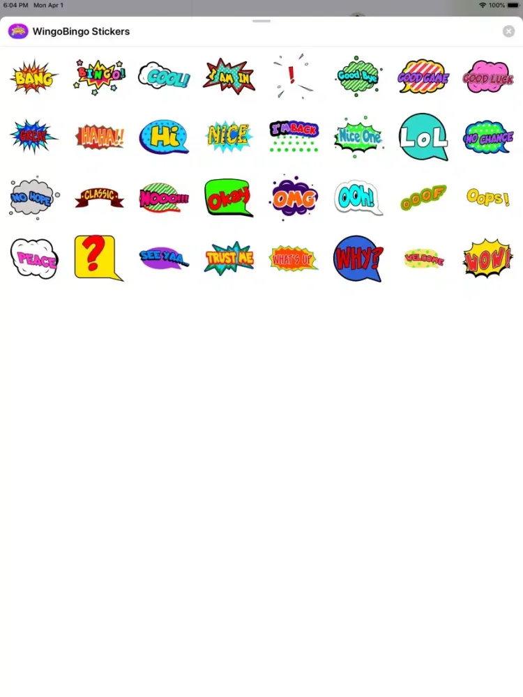 Captures d'écran de WingoBingo Stickers iPad 