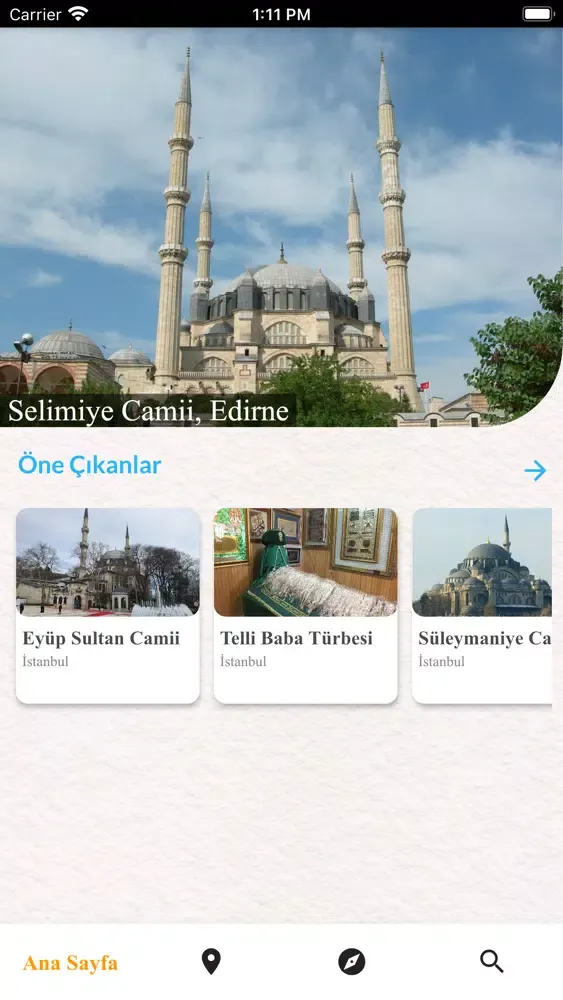 Ảnh chụp màn hình của Cami ve Kutsal Mekanlar