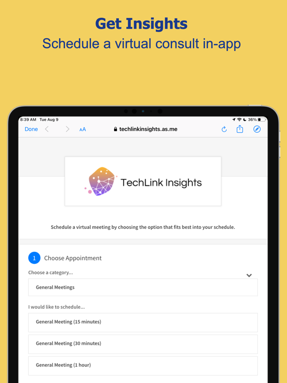 Capturas de pantalla de TechLink Insights iPad 