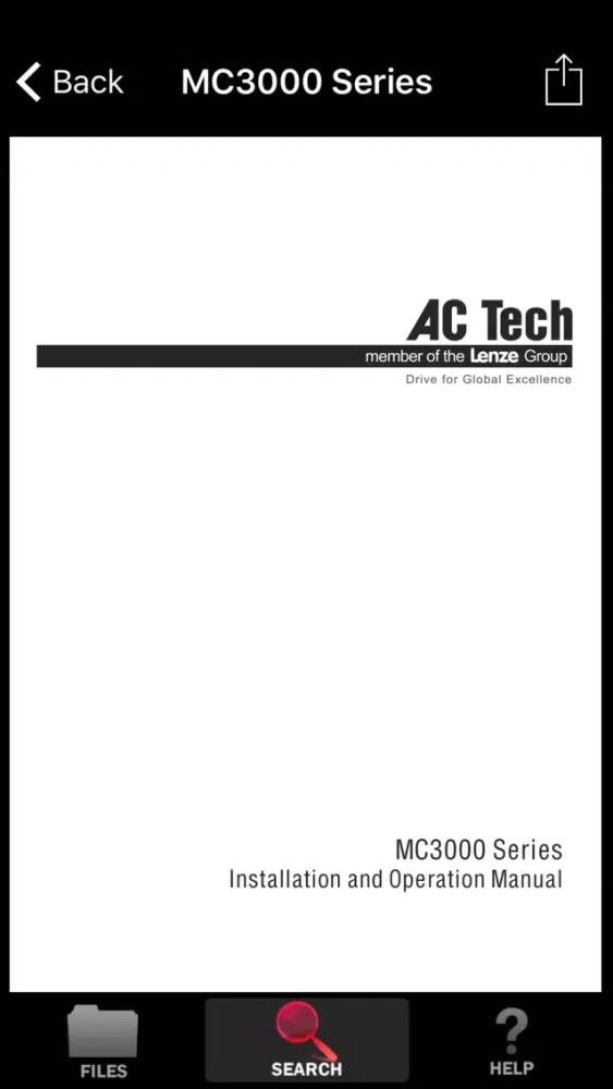 Ảnh chụp màn hình của HVAC VFD