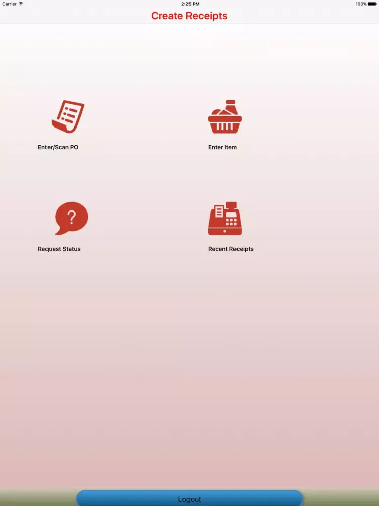 Capturas de tela do mReceipts iPad 