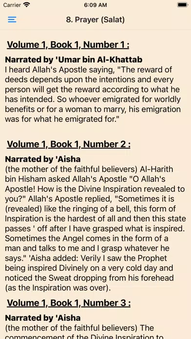 Bukhari's Sahih 스크린샷