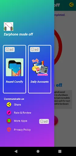 Earphone mode off Screenshots