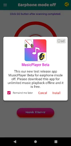 Earphone mode off Screenshots