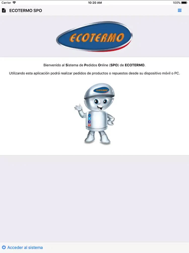 Screenshot di Ecotermo SPO iPad 