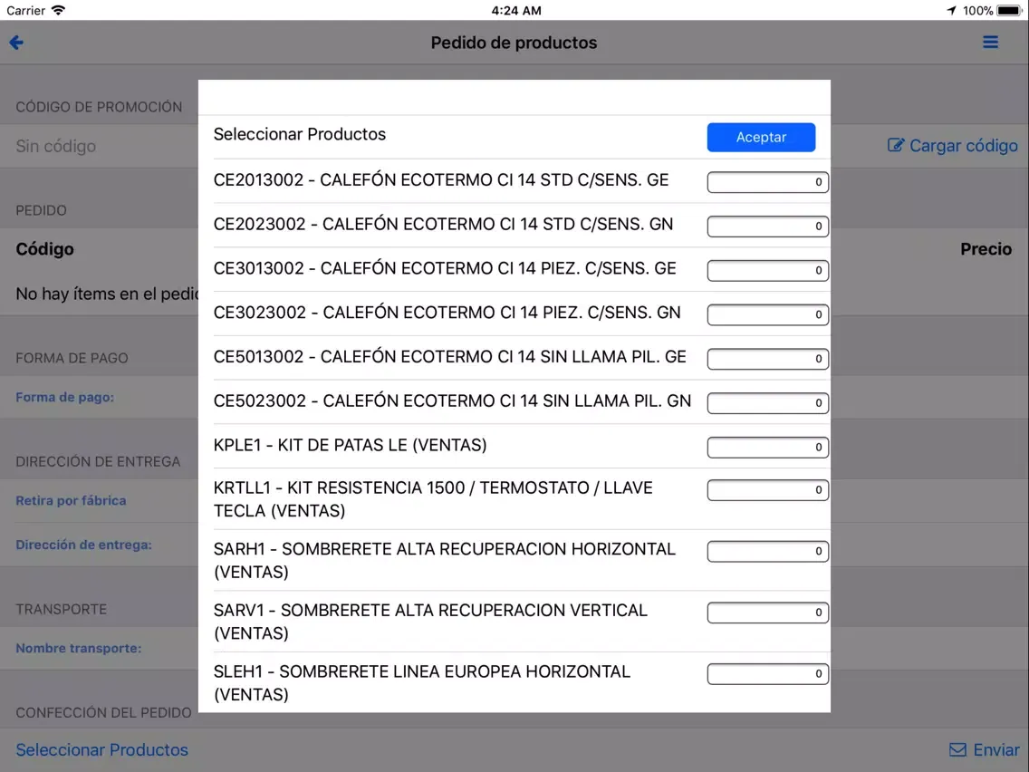 Screenshot di Ecotermo SPO iPad 