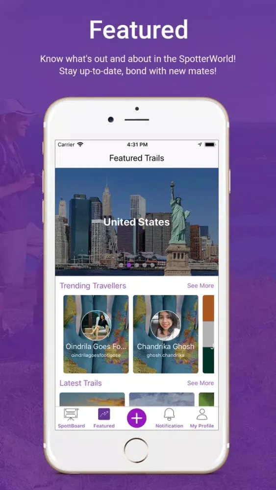 Capturas de tela do Spotter - Socio Travel App