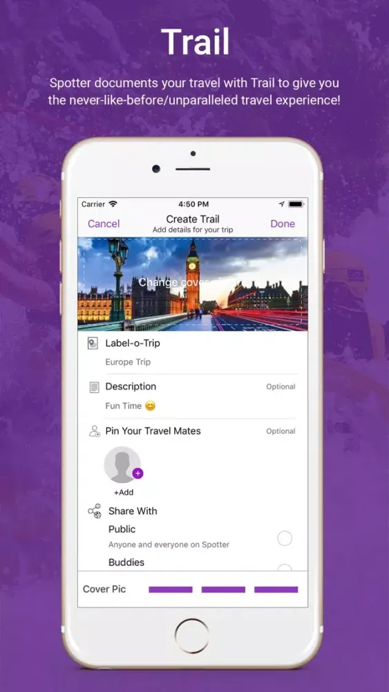 Capturas de tela do Spotter - Socio Travel App
