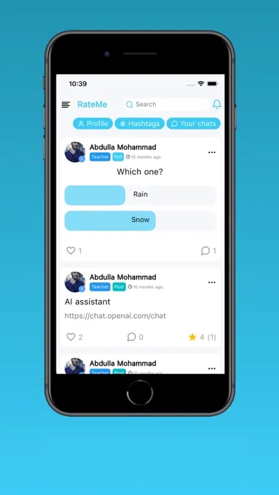 Captures d'écran de RateMe