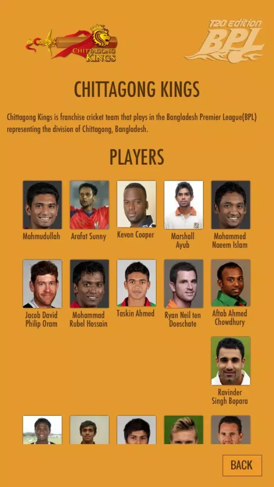 Zrzuty ekranu T20 Cricket - BPL edition