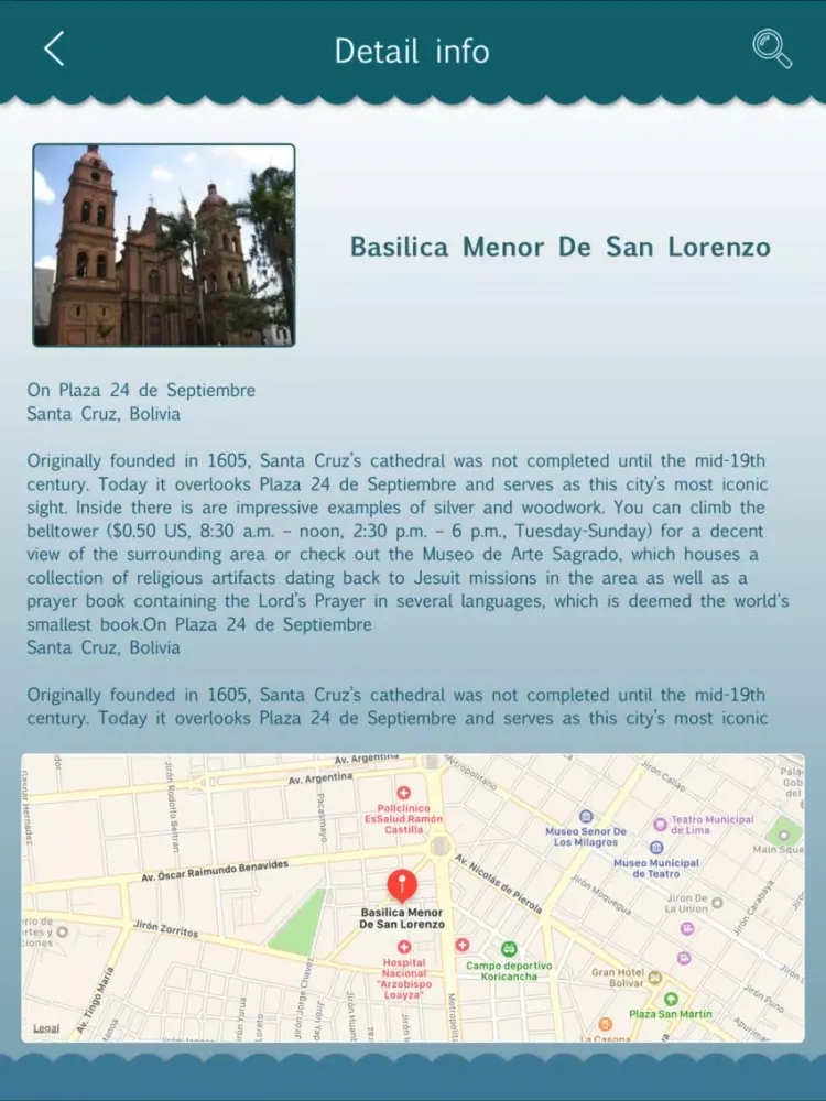 Zrzuty ekranu Bolivia Tourist Guide iPad 