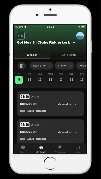 Ảnh chụp màn hình của GoHealth Clubs
