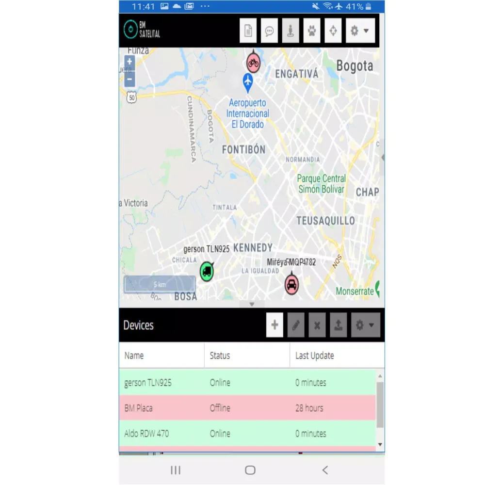 Zrzuty ekranu Gps Bm satelital
