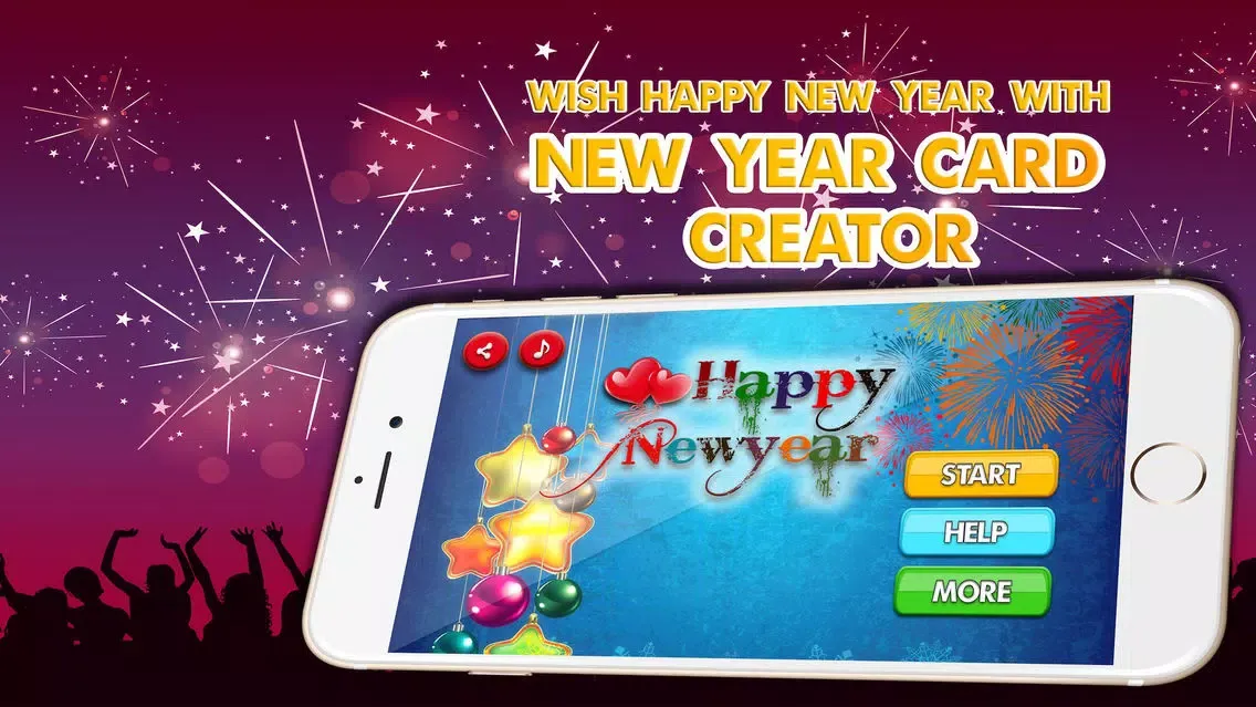 Tangkapan skrin Happy New Year Card Maker: Wish New Year Greetings