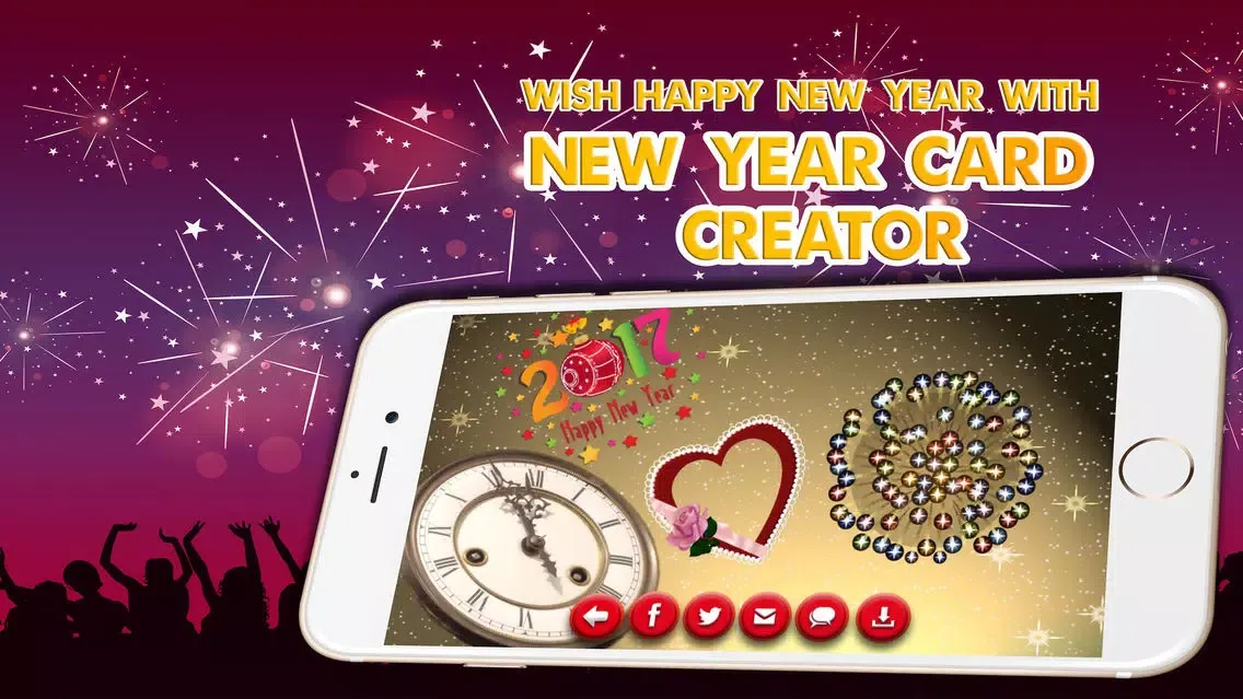 Tangkapan skrin Happy New Year Card Maker: Wish New Year Greetings