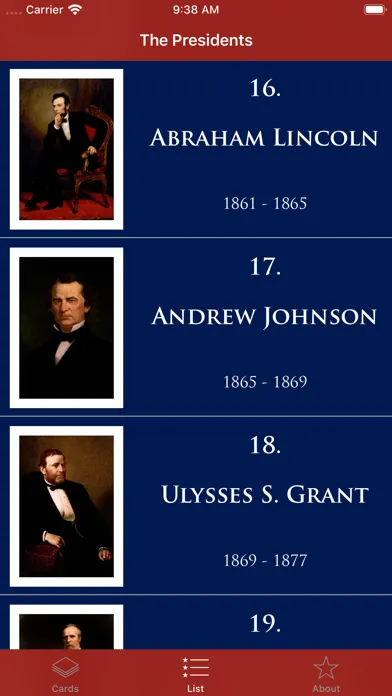 Screenshot di The Presidents - Flash Cards