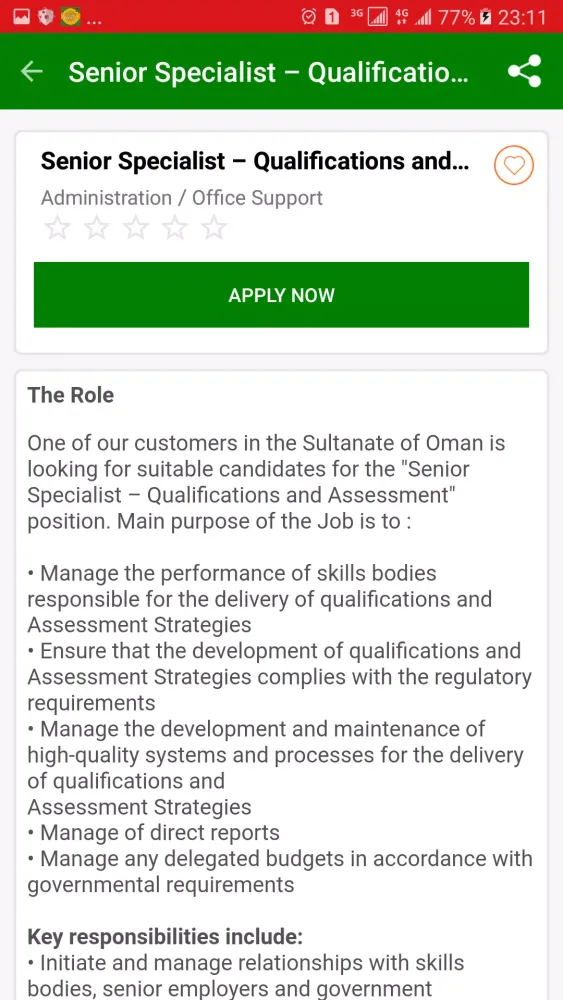 Zrzuty ekranu Jobs in Oman